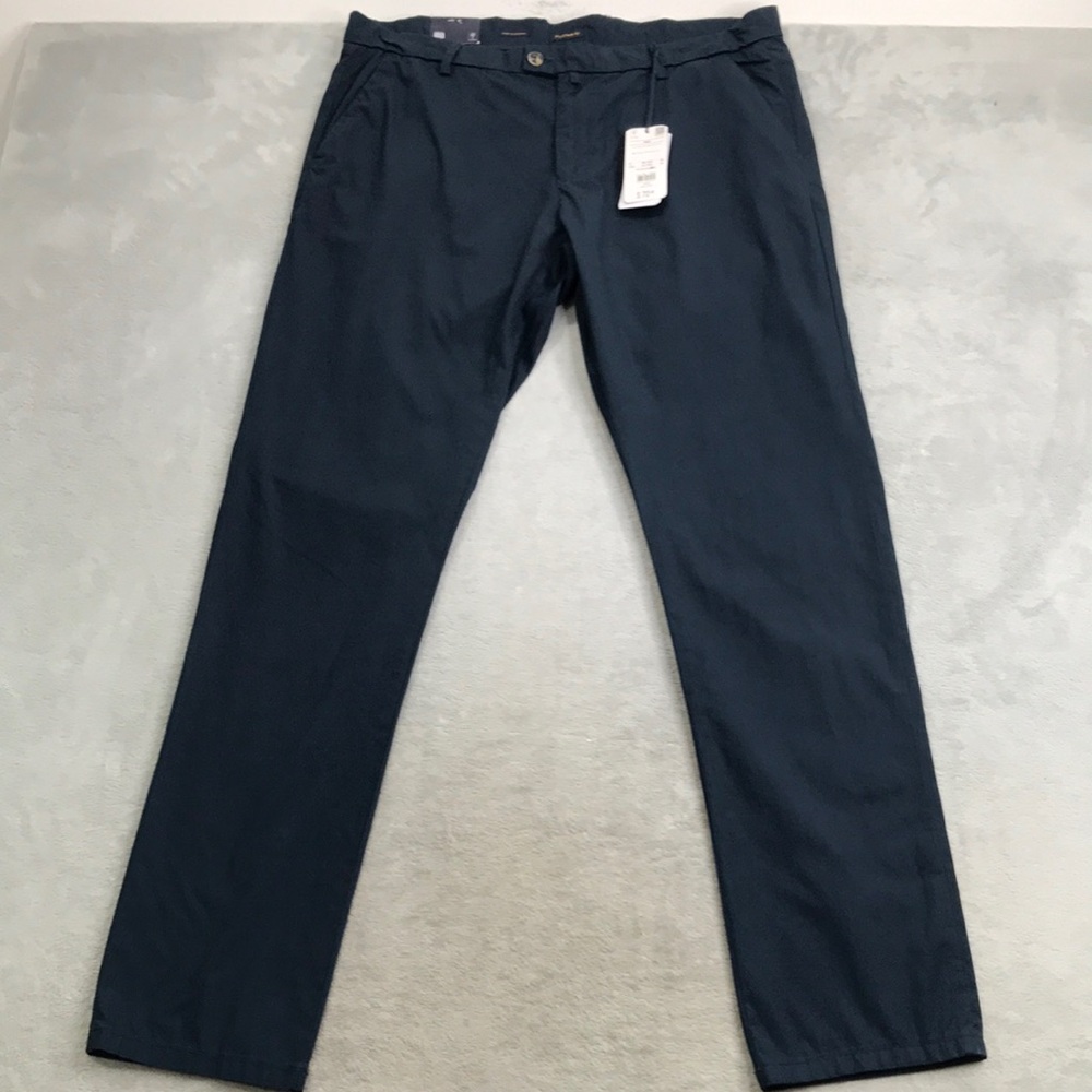Piombo Men's Navy Blue Cotton Slim Fit Pants Size 40 New